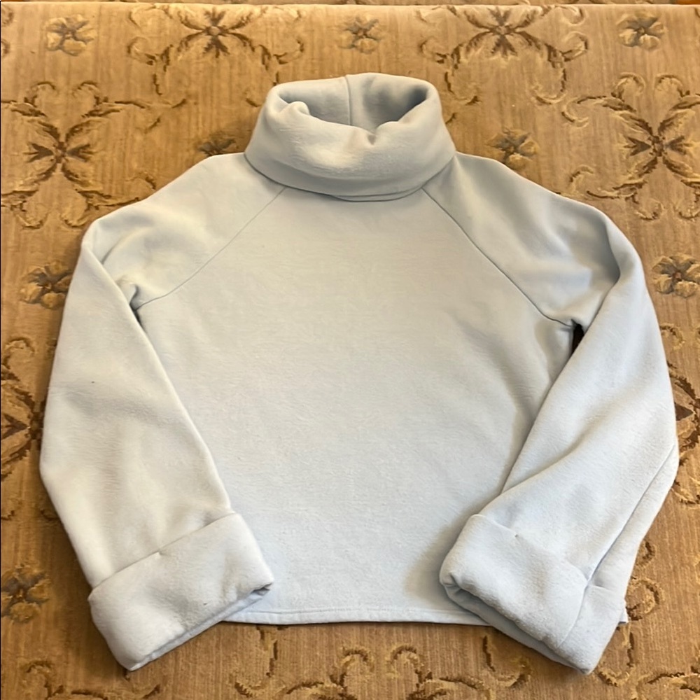 Women's Light Blue Turtleneck Sweatshirt